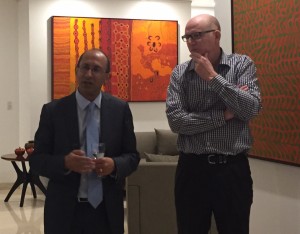 Peter Varghese, Secretary of the Department of Foreign Affairs and Trade and Paul Grigson, Australian Ambassador to Indonesia. (Photo: Alyssia Sastrosatomo)